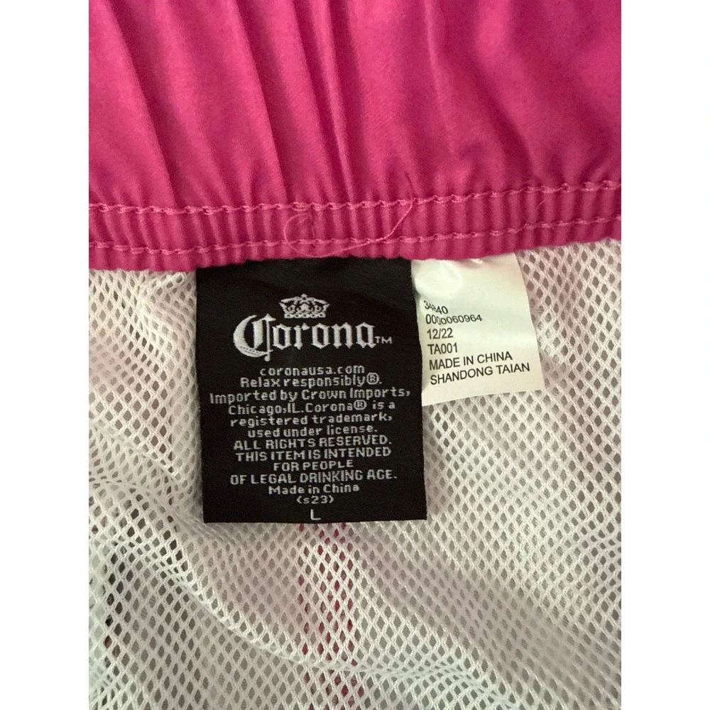Corona Extra Mens Ombre Tropical Palm Tree Swim Trunks Pink Blue Large TA001
